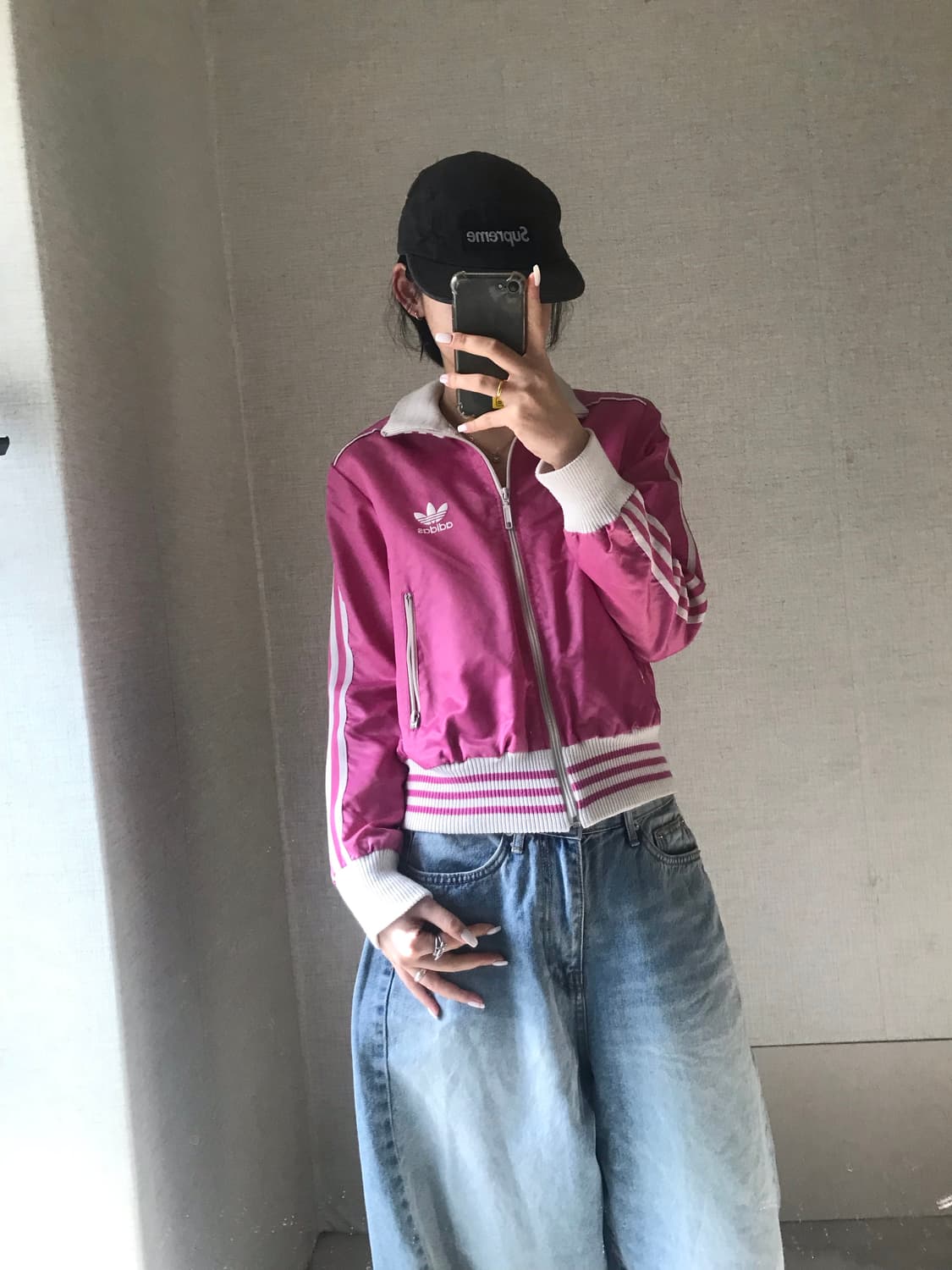 아디다스 핑크 화이트 자켓 상품이미지5