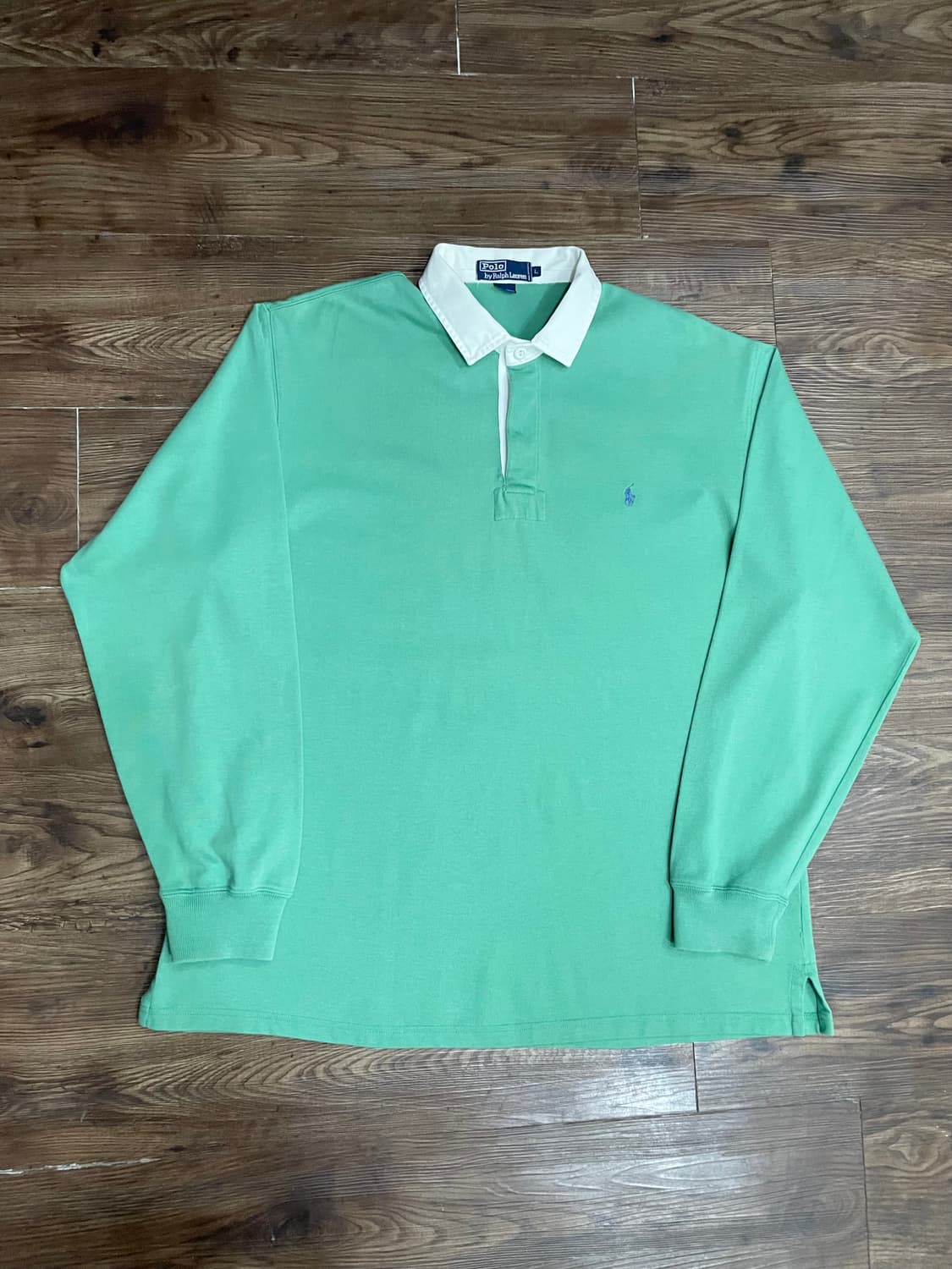 90s 폴로 랄프로렌 럭비티 민트 상품이미지3