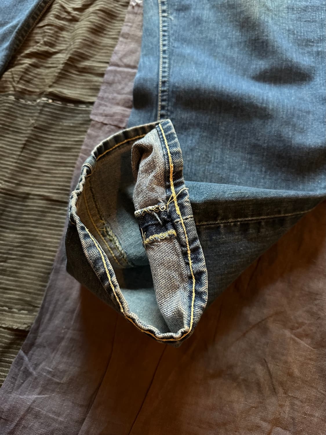 70s USA LEE 빈티지 리 카우보이컷 데님 팬츠 상품이미지4