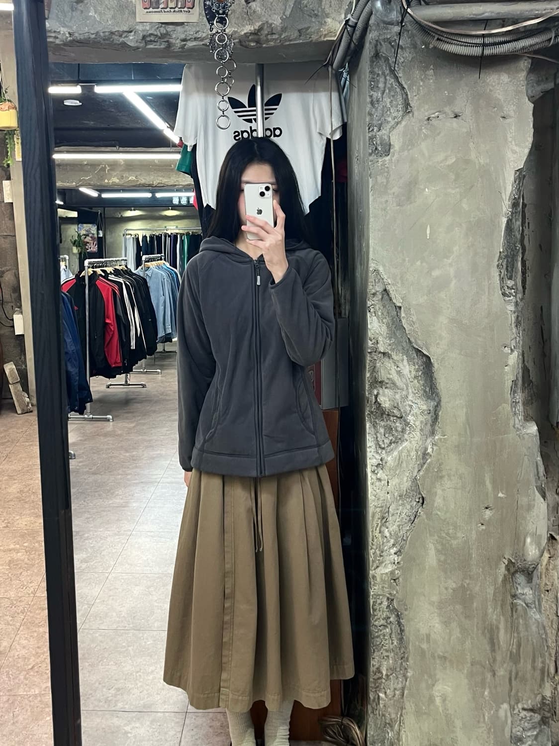 에디바우어 후드 플리스 자켓 차콜 #csz2736 상품이미지2