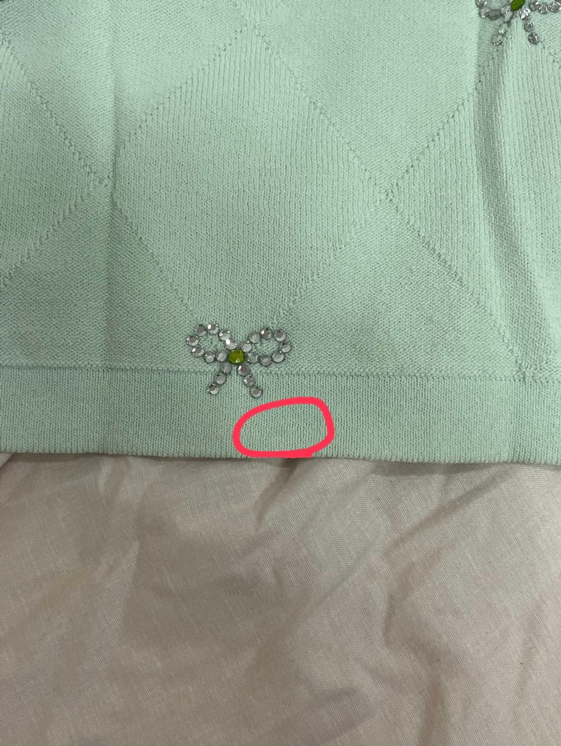 모리걸 히메갸루 아가일 민트 반팔 상품이미지3