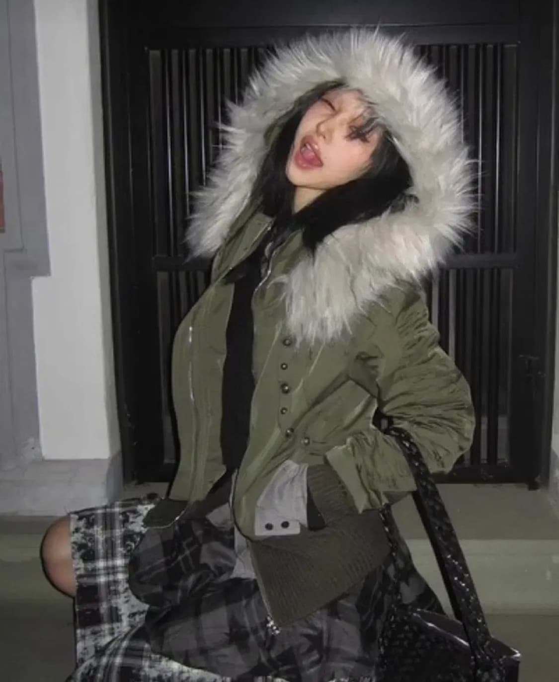 y2k 퍼 후드 자켓 점퍼 상품이미지1