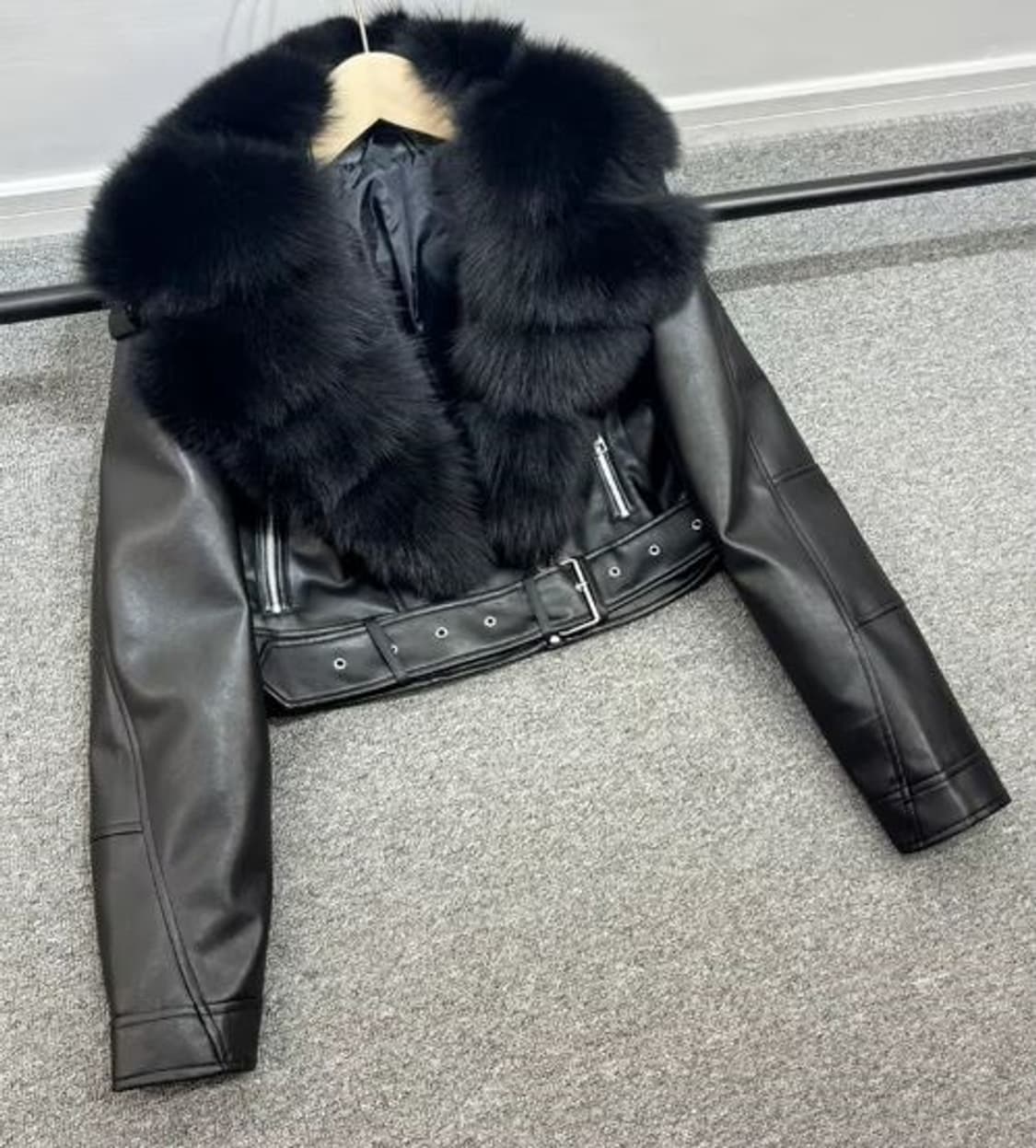 리얼 폭스퍼카라 가죽 라이더 자켓 (새상품) 상품이미지3