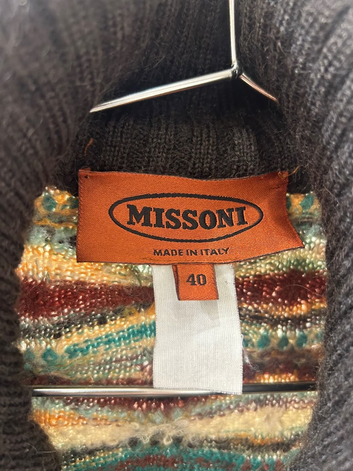 미쏘니 패턴 니트 집업 상품이미지3