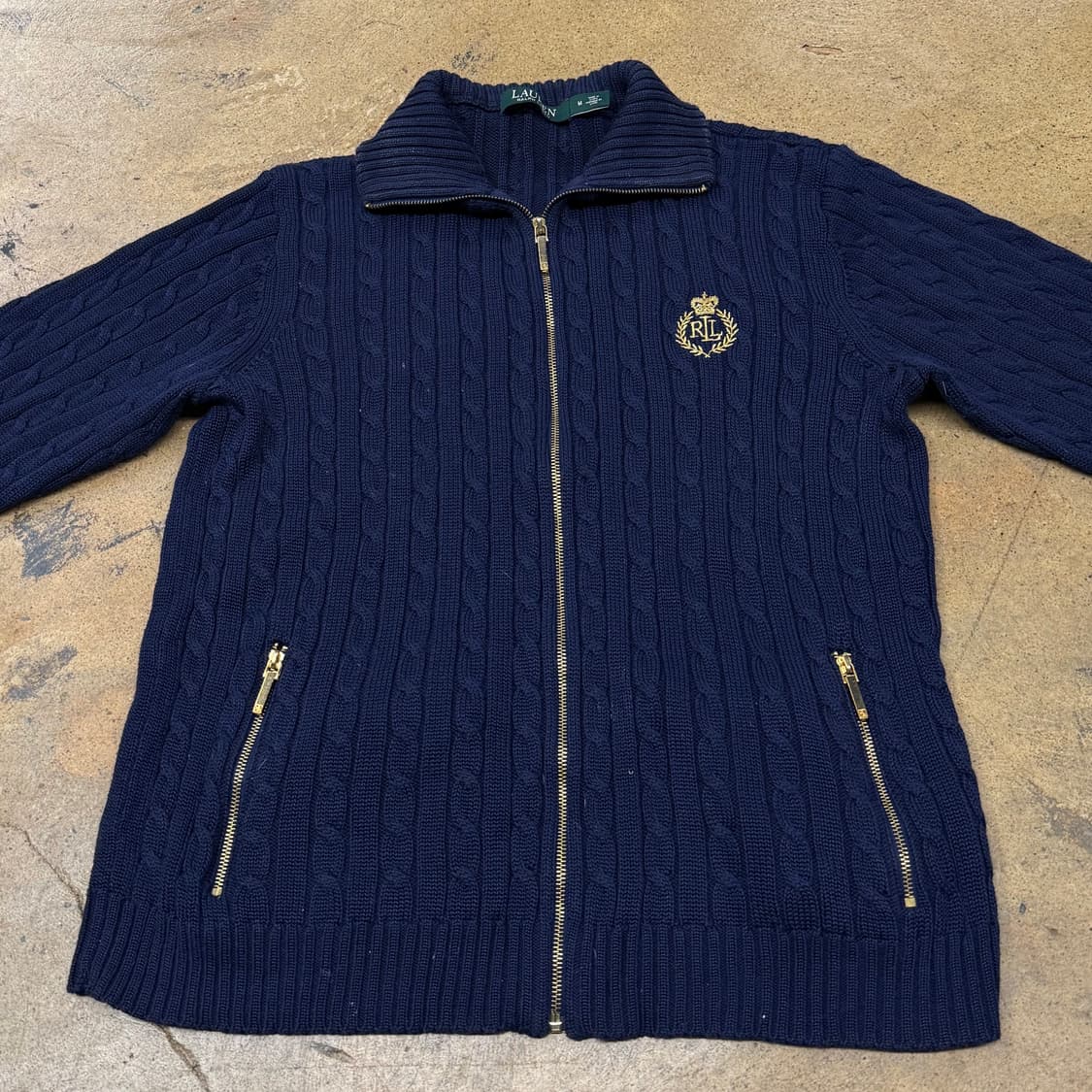 폴로 로렌 랄프로렌 네이비 니트 집업 상품이미지3
