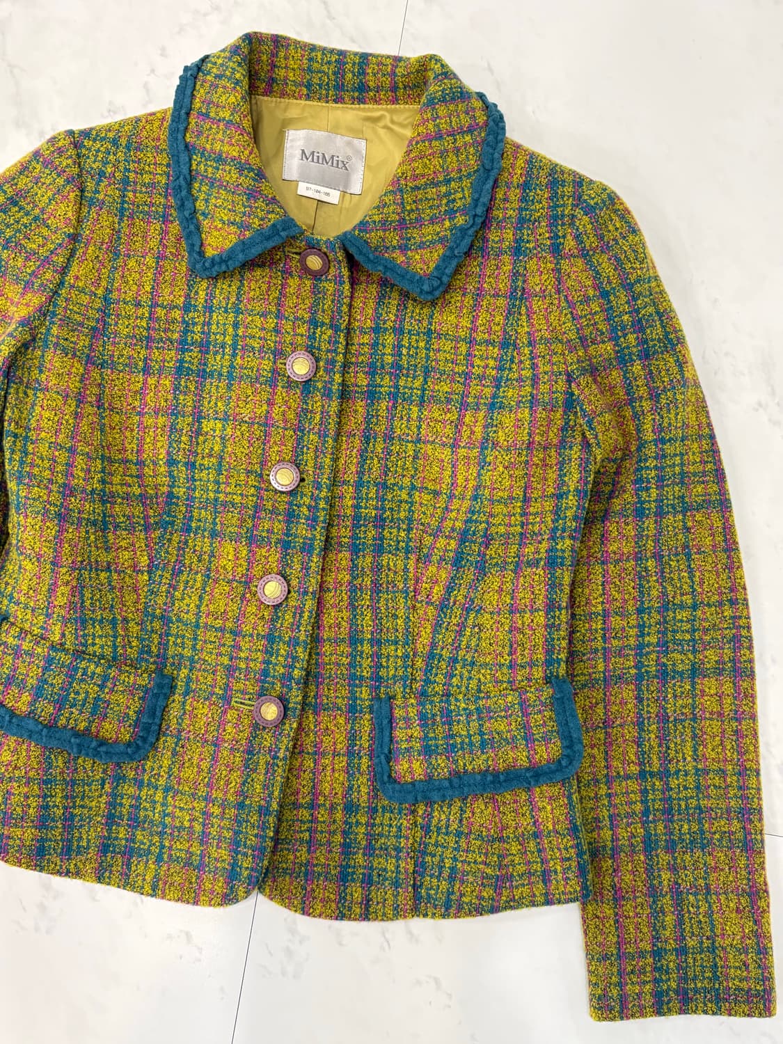 vintage wool checkered jacket 상품이미지2