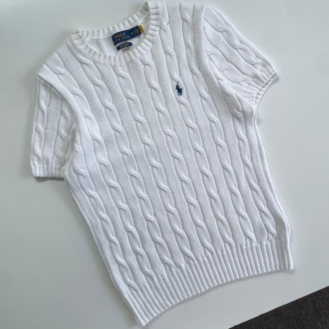 Polo 폴로 랄프로렌 현행QR 우먼스 케이블 반팔니트 상품이미지2