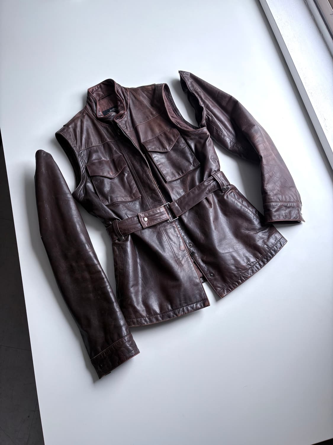 막스 마라 레더 사파리 베스트 - 자켓 (2way) 상품이미지3