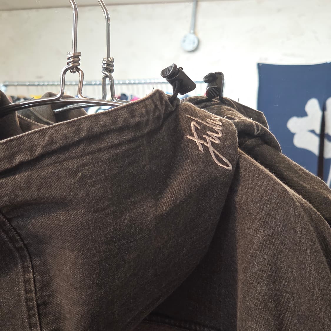 후부 데님 배색 올드스쿨 후드집업 상품이미지7