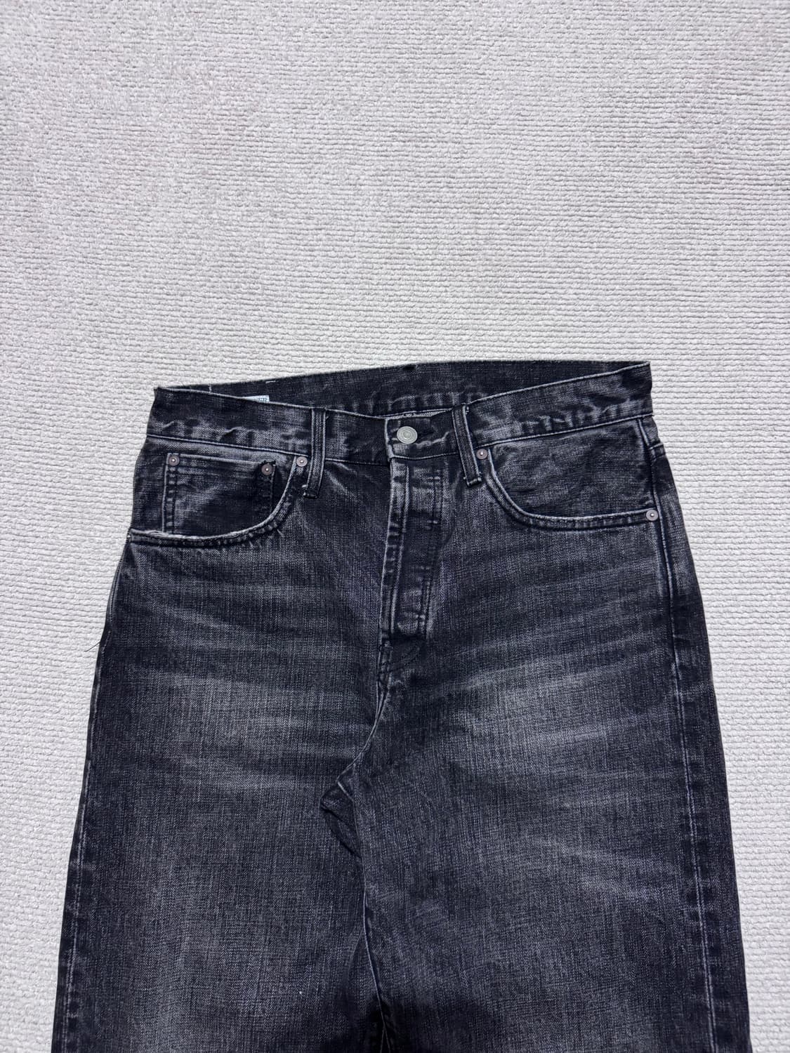 비헤비어 312R 셀비지 데님 팬츠 워시드 블랙 2 상품이미지3