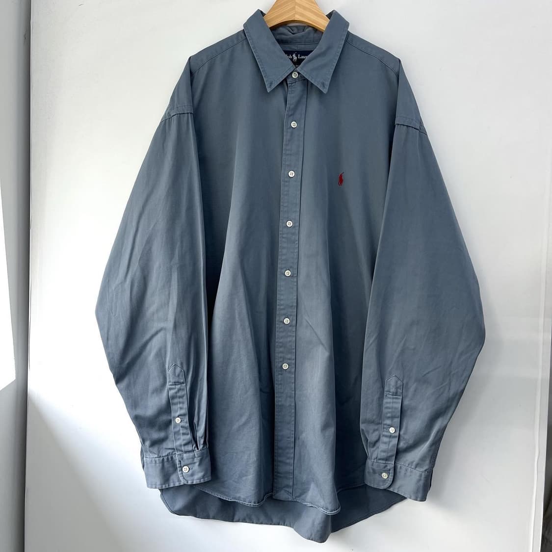 폴로랄프로렌 기본 포니 빅사이즈 블루 그레이 셔츠 상품이미지2