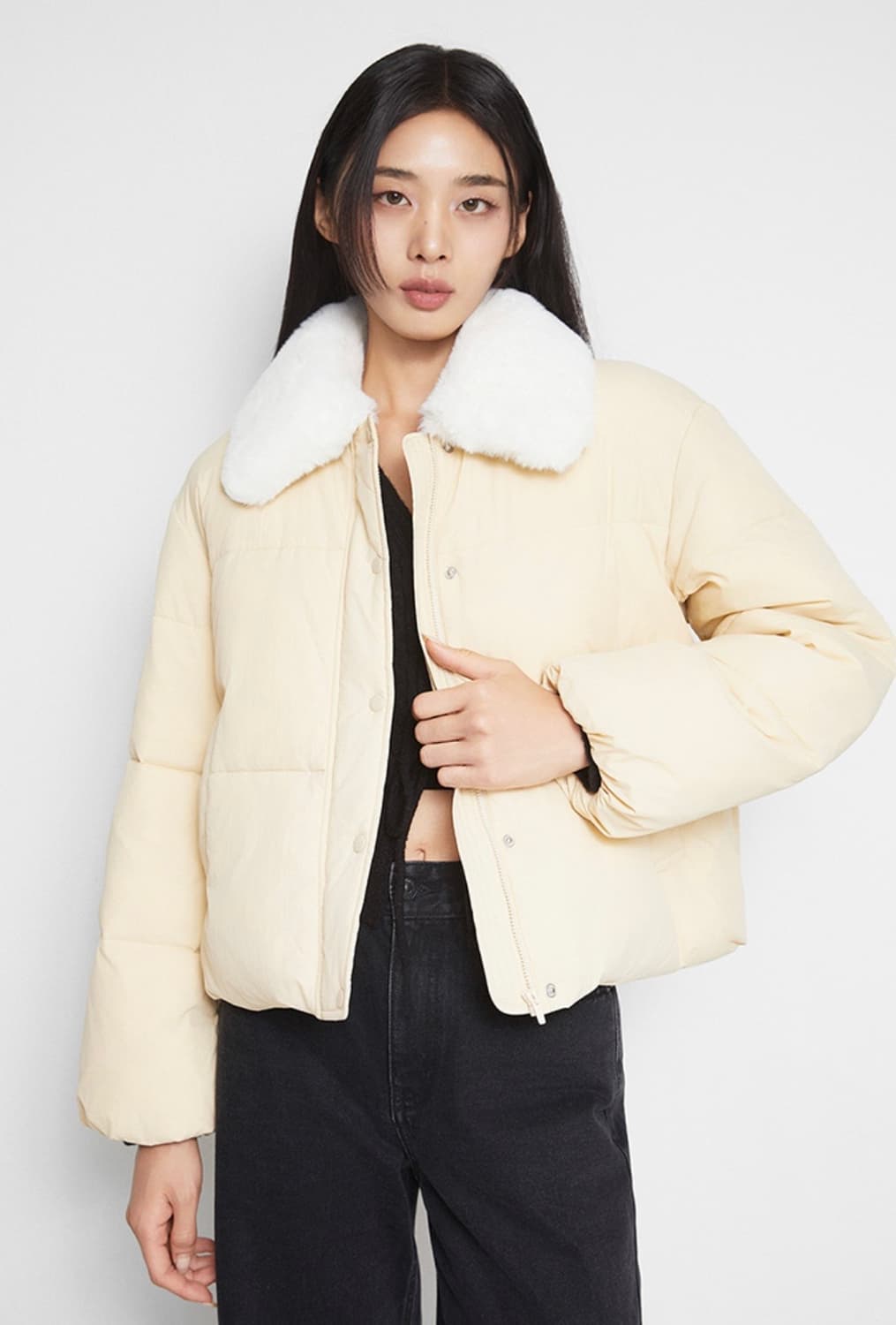 mixxo 크롭 카라 푸퍼 상품이미지1