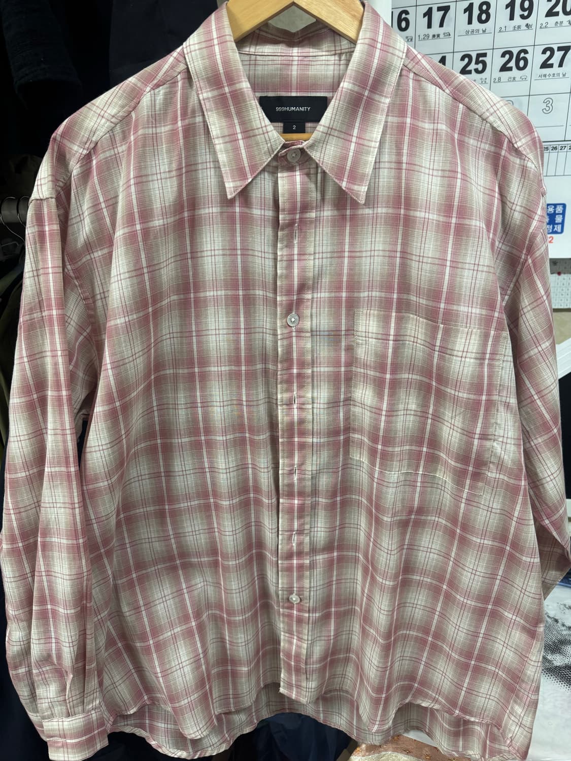 999HUMANITY 체크 셔츠 상품이미지1