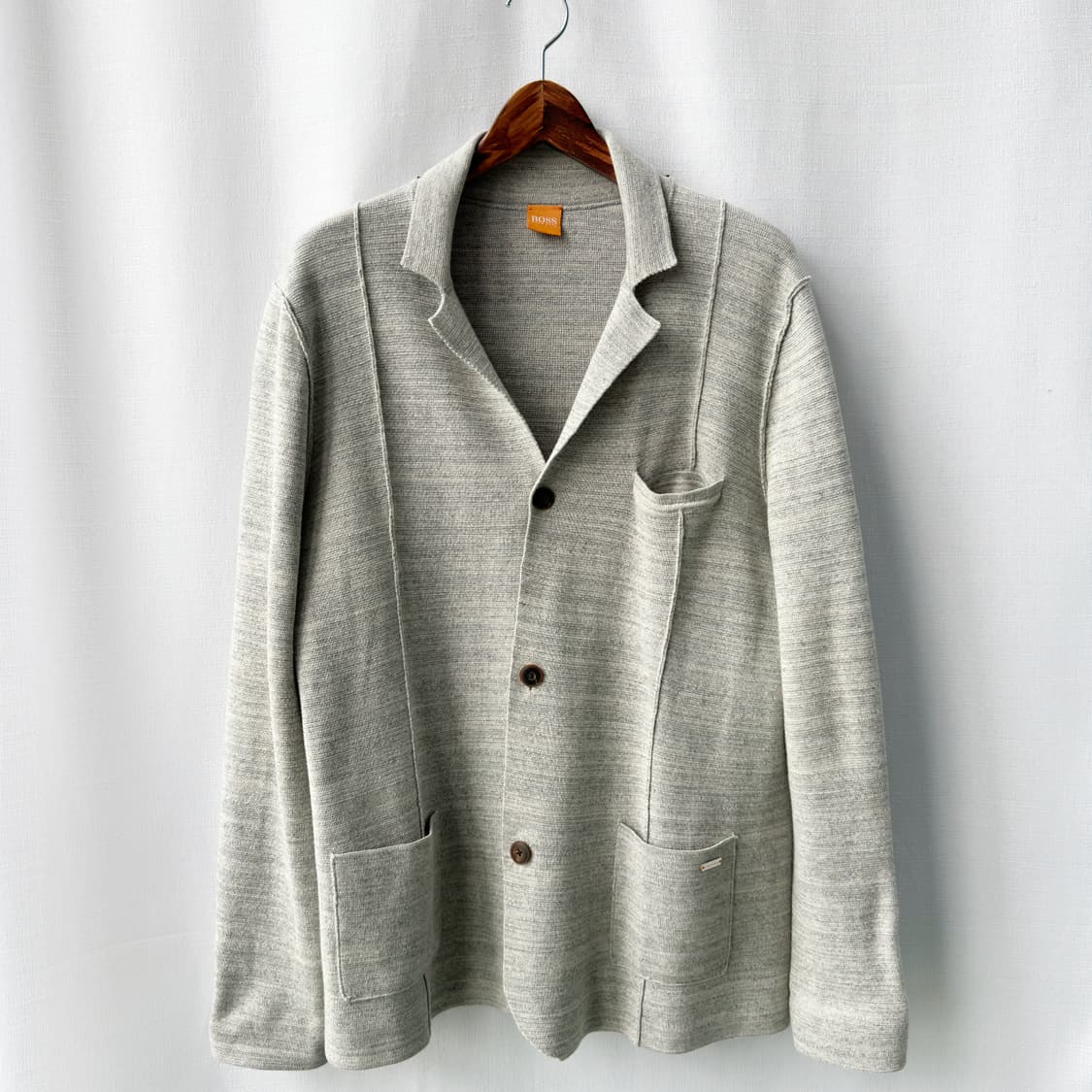 휴고 보스 오렌지 코튼 니트 자켓 가디건 그레이 XL 상품이미지1