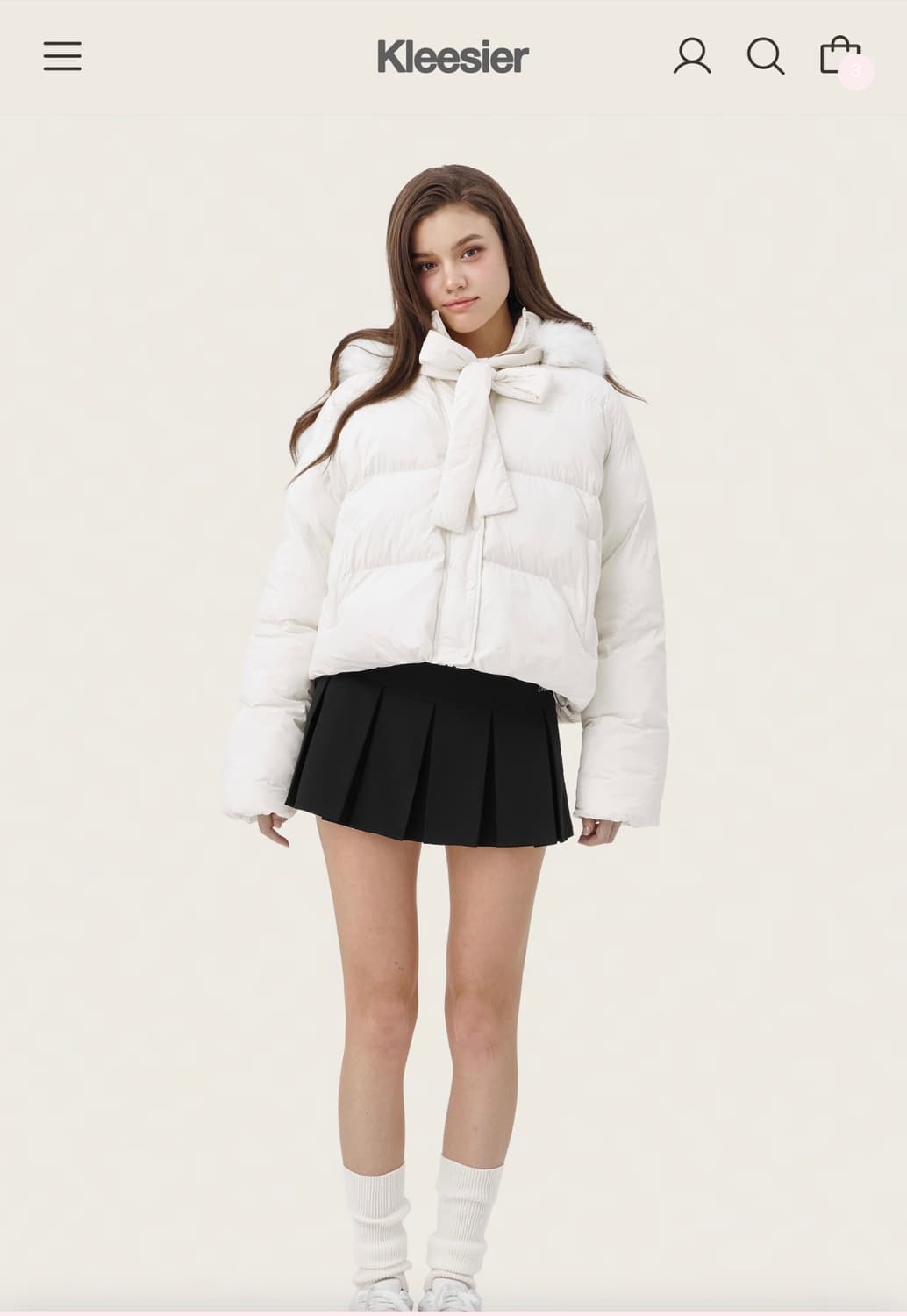 클리시어 Snowy ribbon puff jacket 패딩 상품이미지2