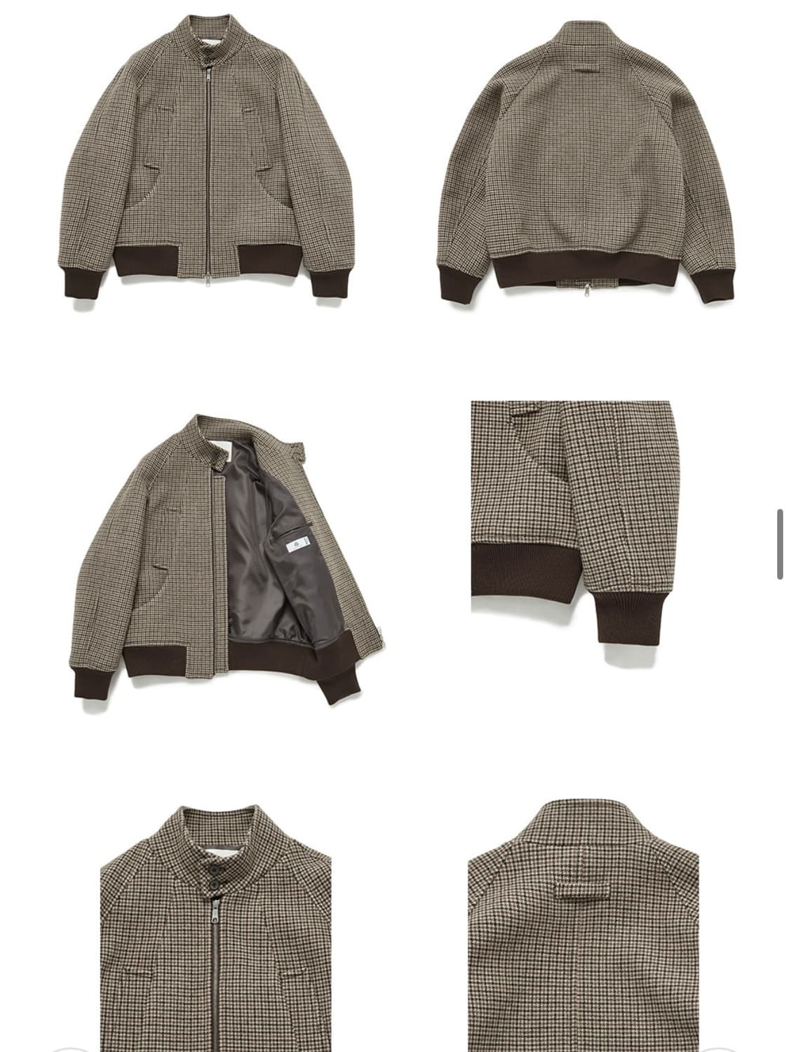 던스트 울 해링턴 자켓 건클럽 체크 상품이미지5