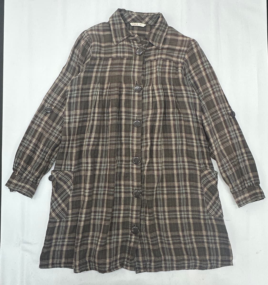 ❄️사와코의 외출복 코디세트❄️체크 원피스 후드니트 가디건 그런지 고갸루 상품이미지3