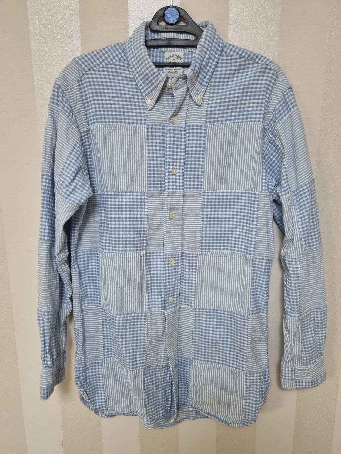 브룩스 브라더스 패치워크 체크 셔츠 리젠트핏 S 상품이미지1