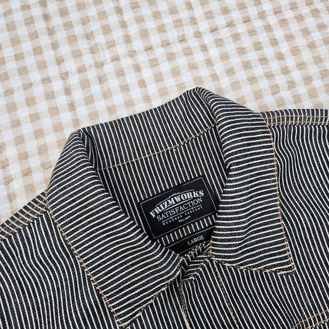 프리즘웍스 스트라이프 간절기 자켓 남자100 상품이미지3