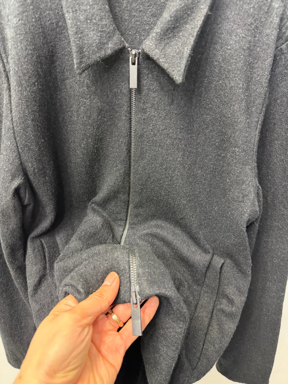 정품) COS 코스 블랙 남성 모직 집업 자켓 S 상품이미지4