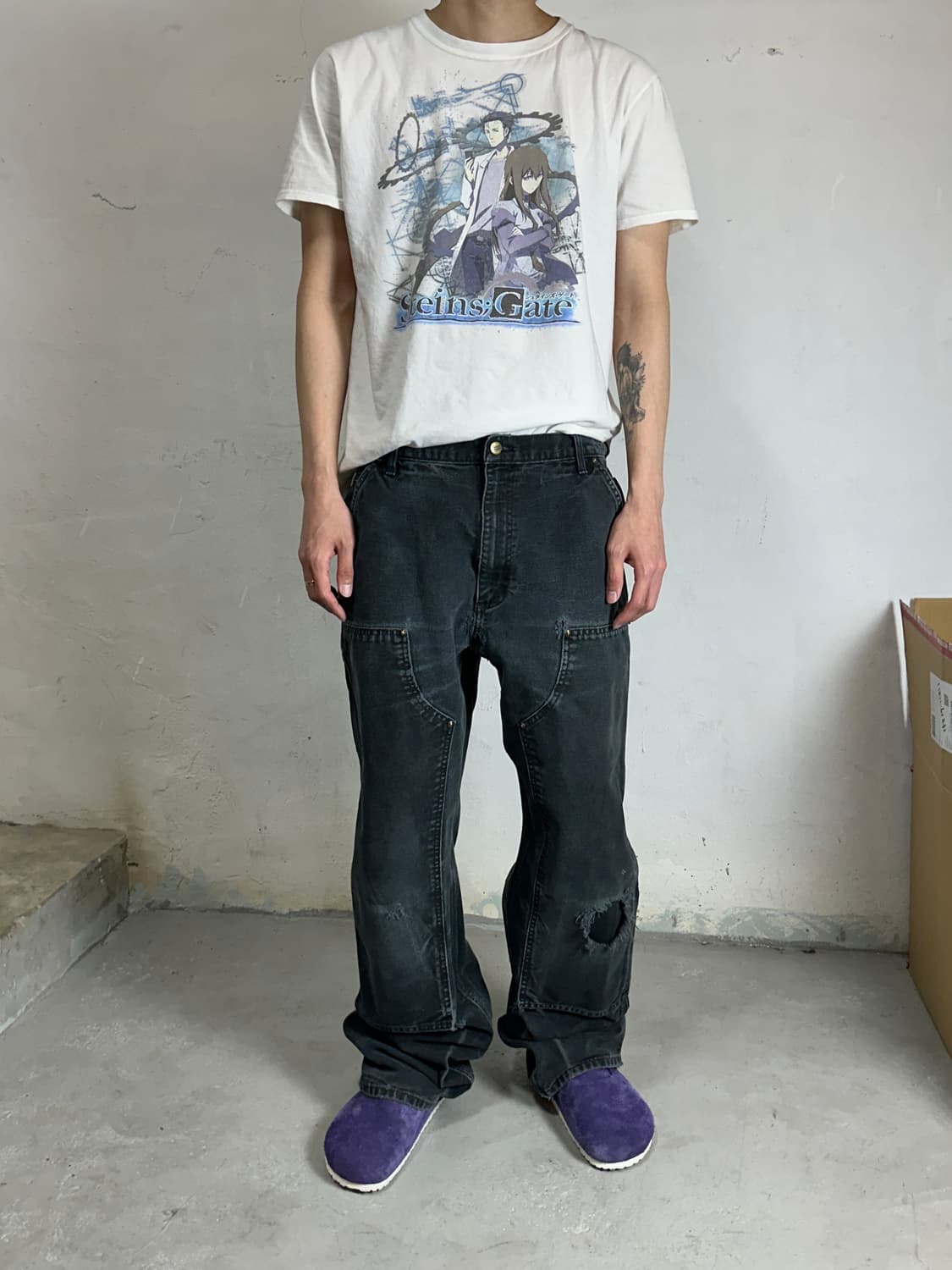 OG 칼하트 B136 더블니 팬츠 칼하트 썩블니 블랙 상품이미지2