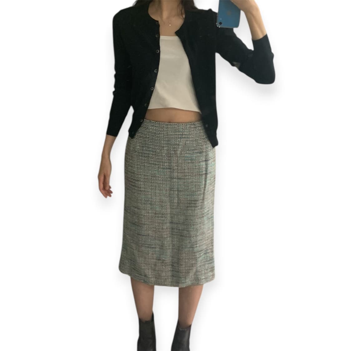 트위드 미디 스커트 상품이미지5