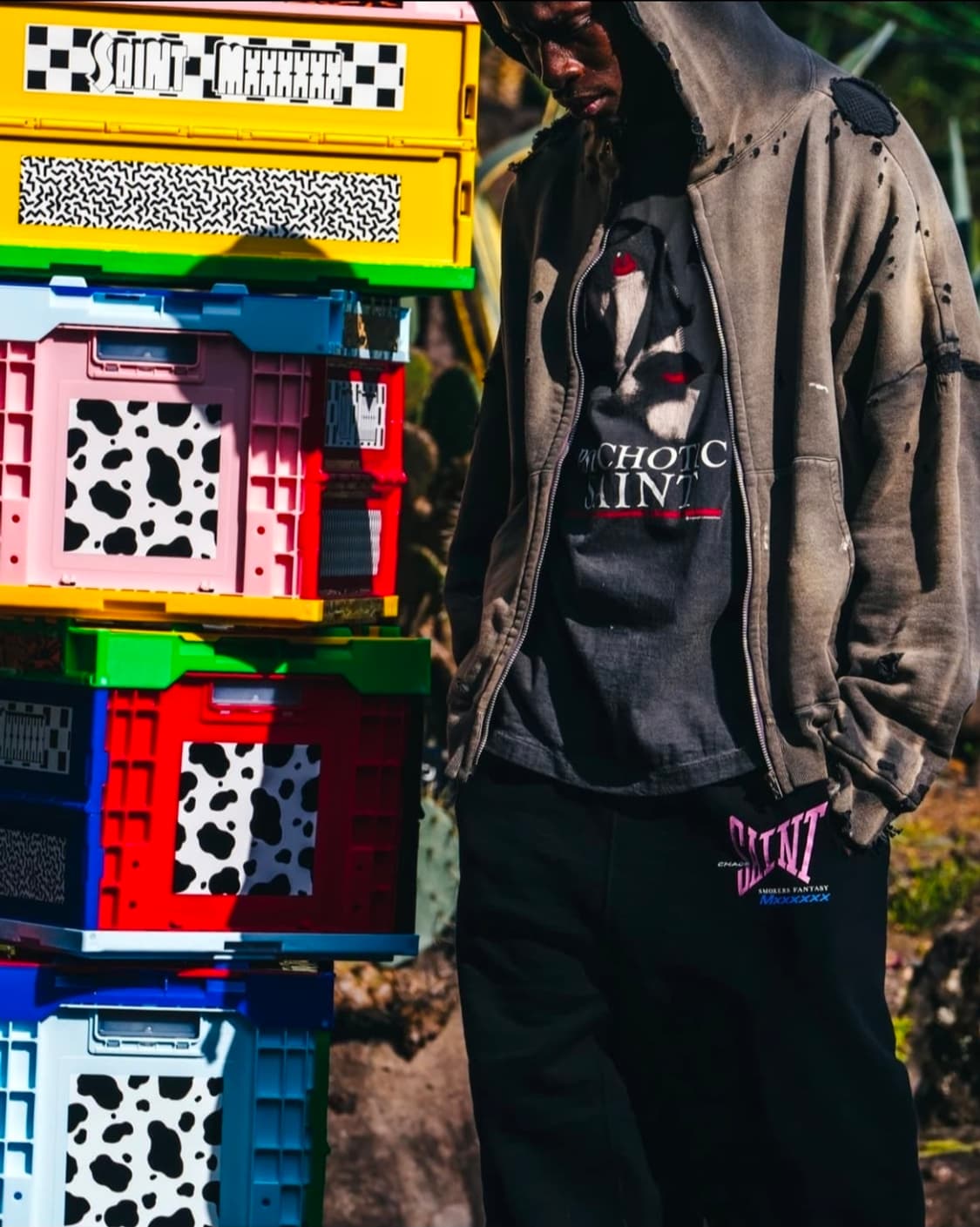 세인트 마이클 25ss 더블 페이스 집업 후디 판매합니다. 상품이미지4