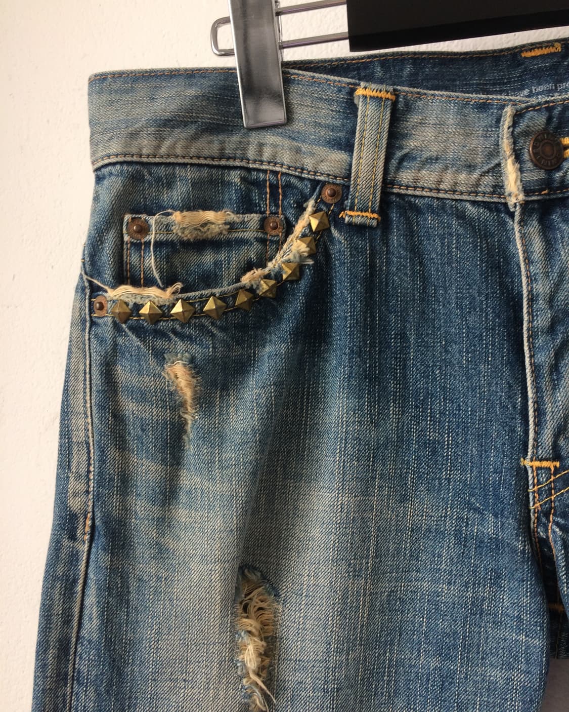 edwin Stud point damage washing denim pa 상품이미지3