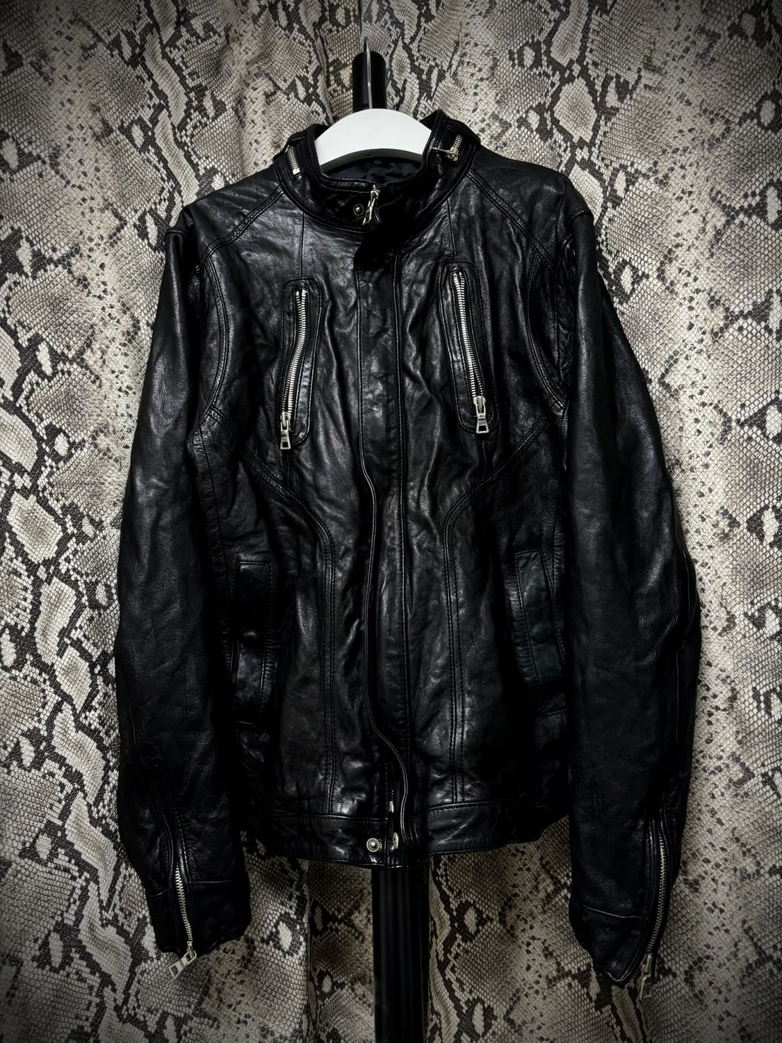 Zip Detail SheepSkin Leather Jacket 상품이미지1