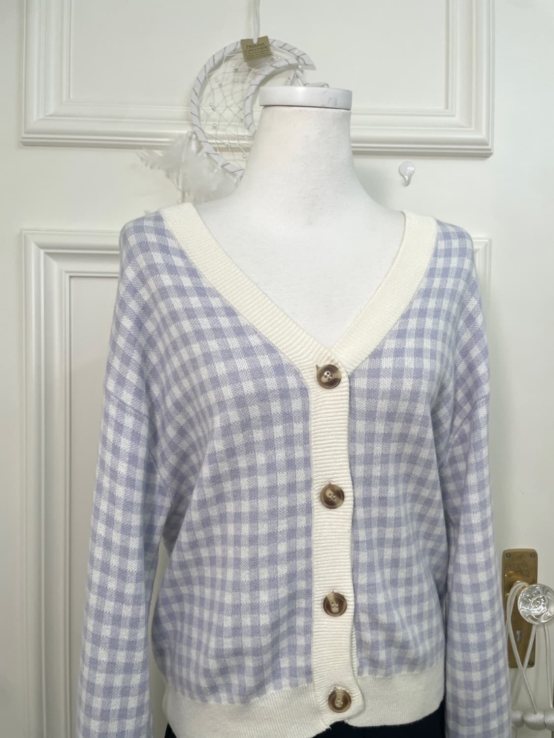 blueberry gingham check line cardigan 상품이미지6