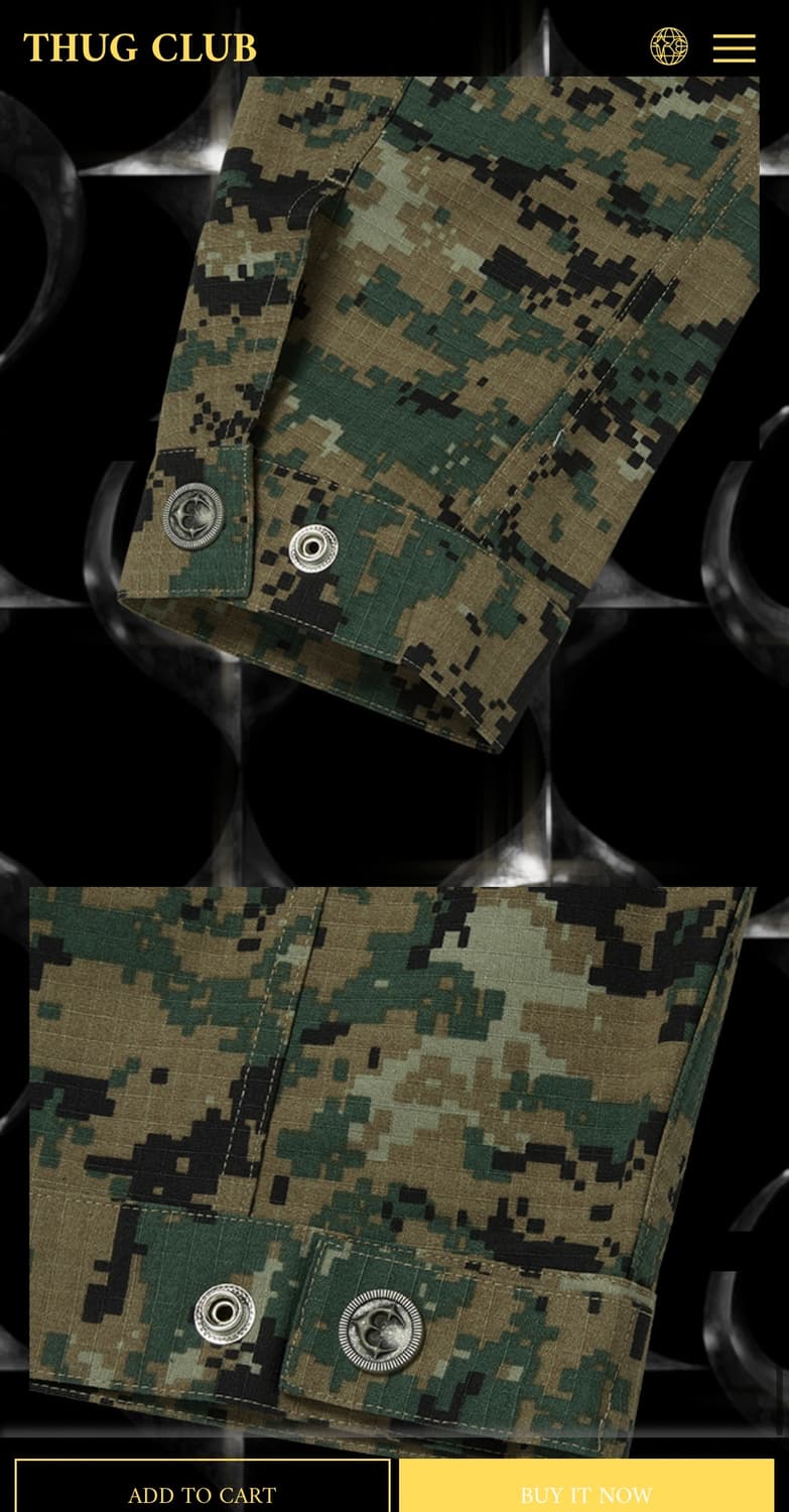 (새상품)떠그클럽 Thug Club TC 아미 카모 자켓 상품이미지7