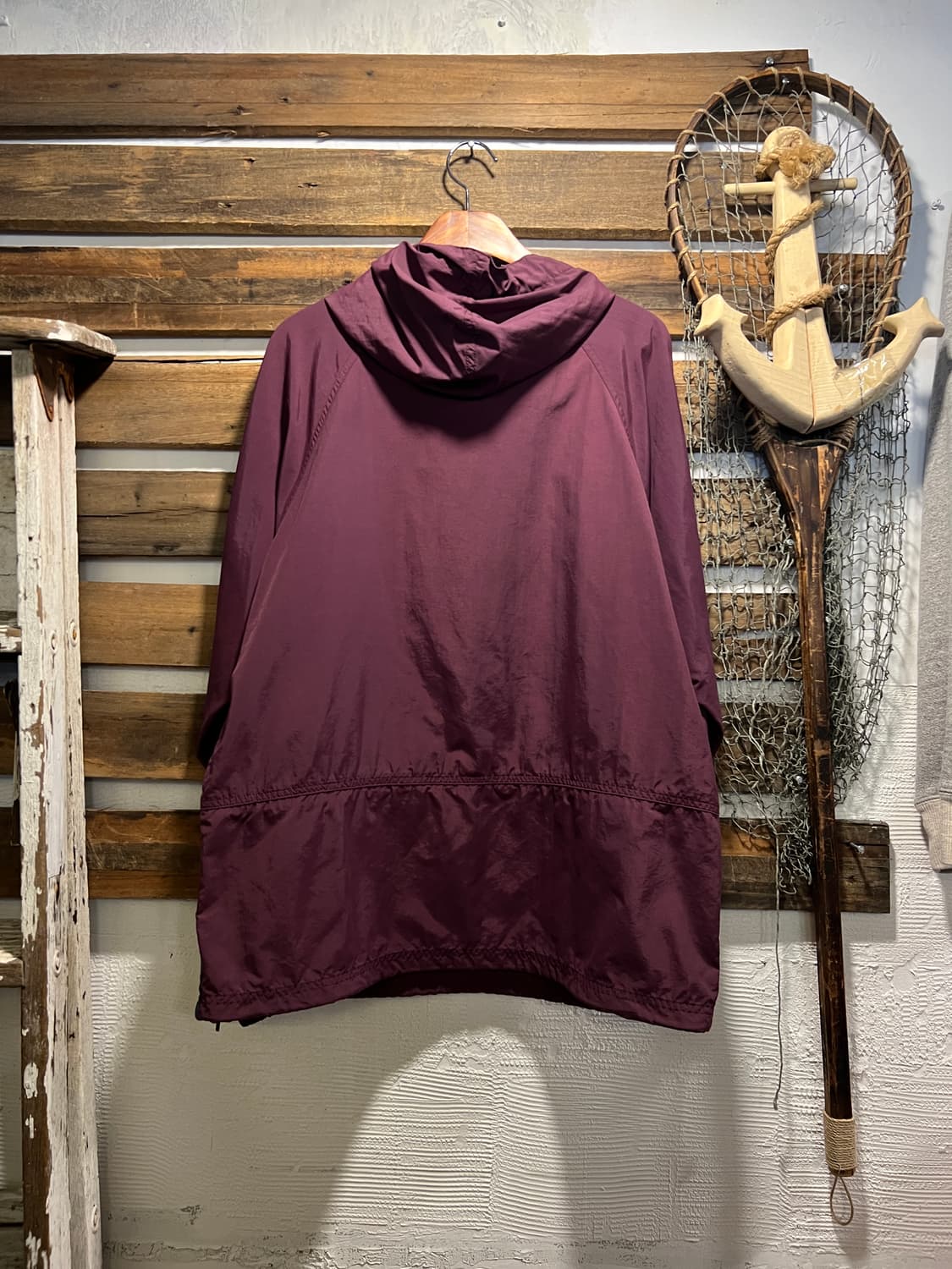 [M]90's L.L.Bean 엘엘빈 버건디 나일론 후드 스목 자켓 상품이미지7