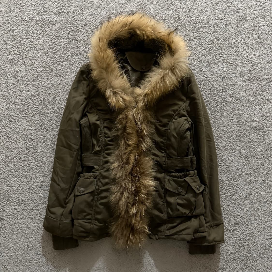 Khaki fur jacket 상품이미지2