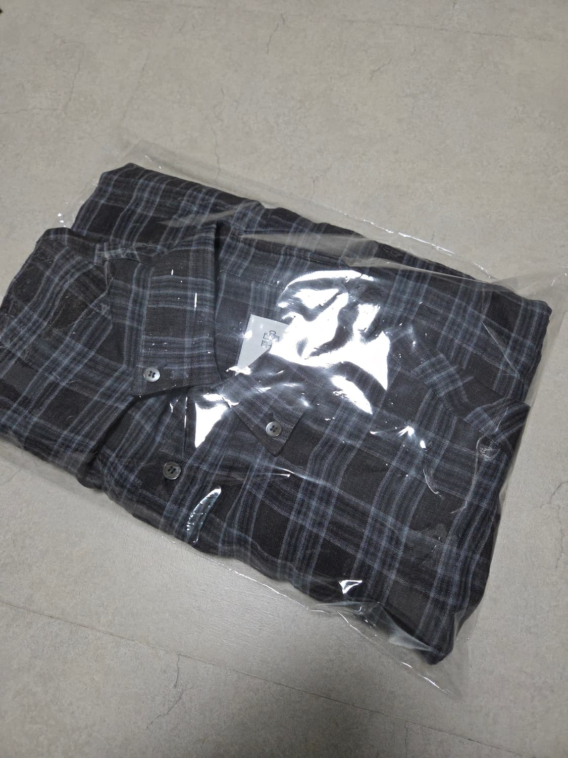 [2] 폴리테루 레이어드 체크셔츠 린넨 그레이 상품이미지2