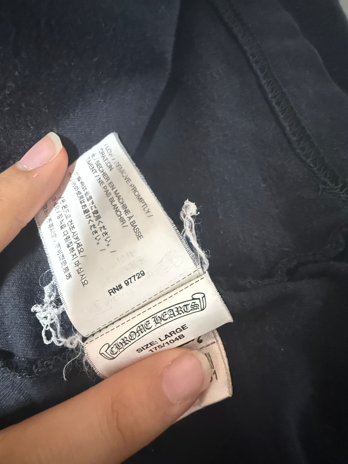 (L) 크롬하츠 홀스슈 로고 티셔츠 블랙 - 홍콩 상품이미지7