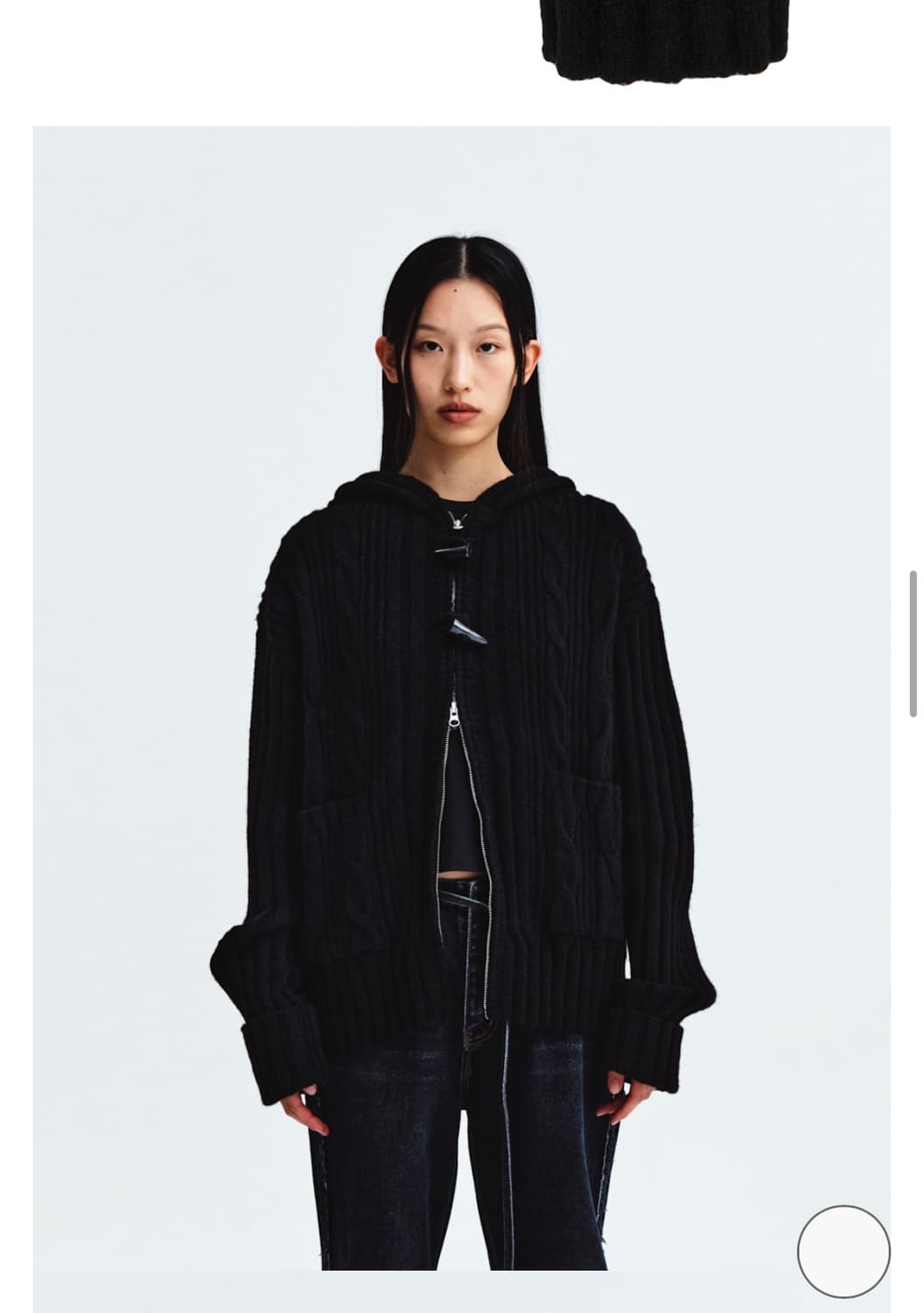 CABLE KNIT HOODY TOGGLE CARDIGAN 상품이미지2