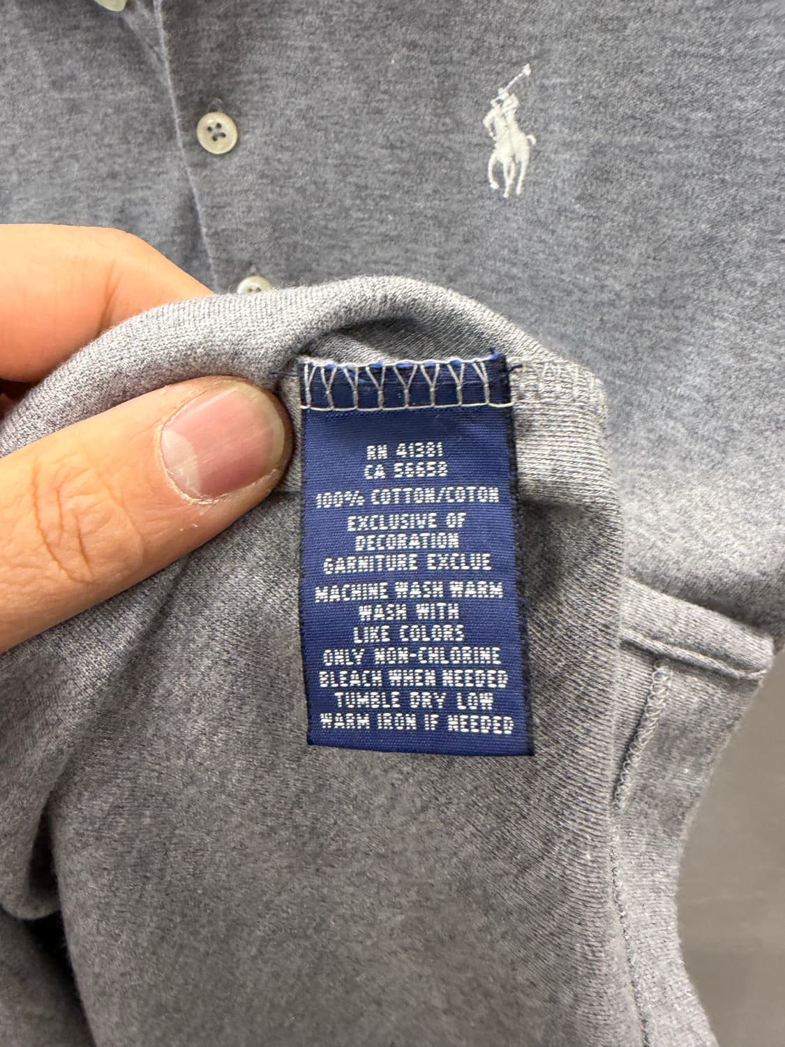 랄프로렌 남성 PK 티셔츠 회색 M 상품이미지5