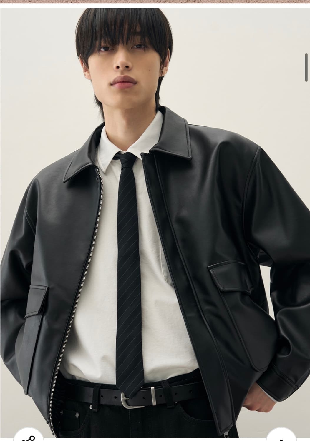 (L) 드로우핏 A-2 레더 블루종 자켓 [BLACK] 판매 상품이미지5