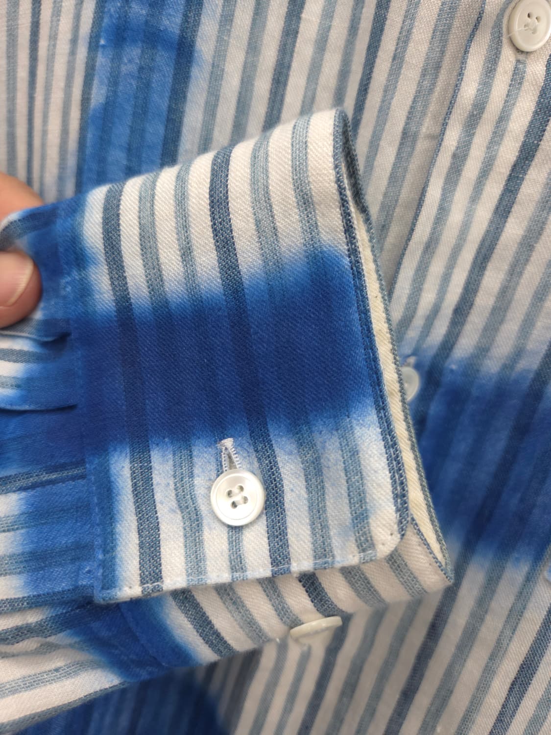 OS 브루앙 BRUANT 린넨 블루 스트라이프 셔츠 상품이미지4