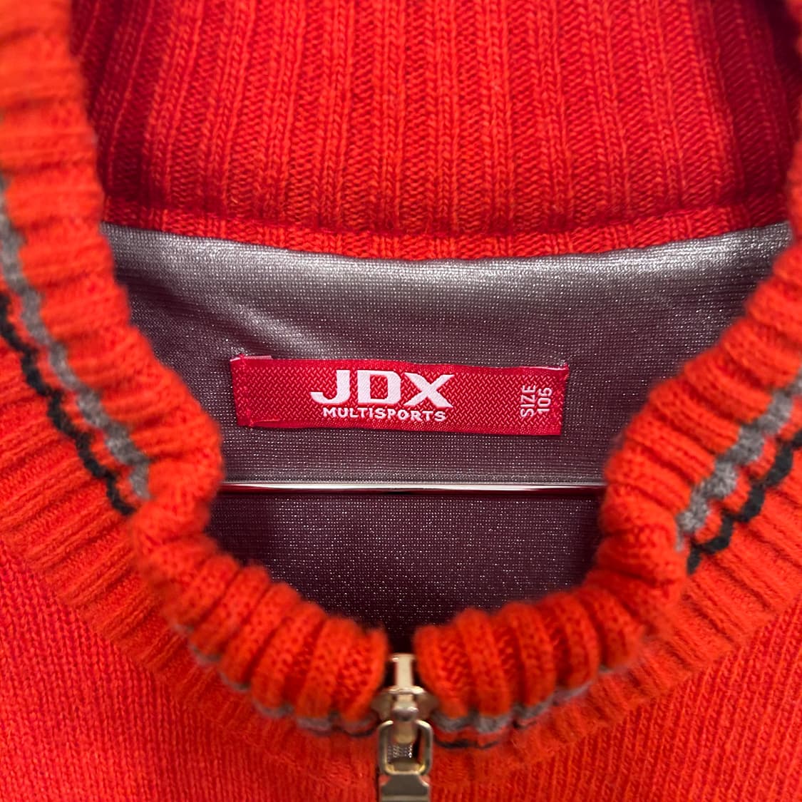 JDX 골프웨어 배색 니트 집업 베스트 상품이미지3