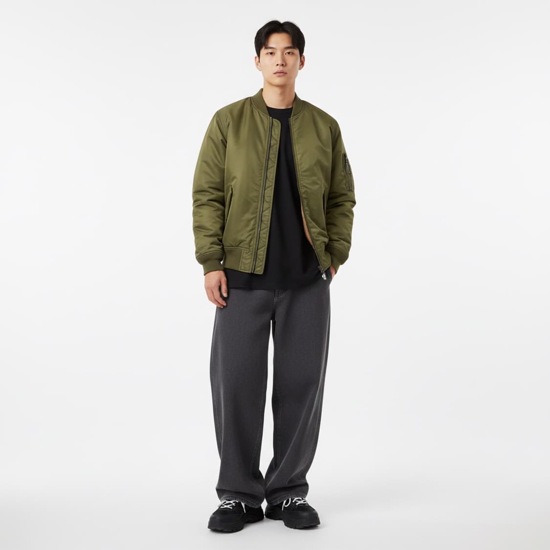[2/95] 써모어 MA-1 항공 점퍼 카키 남성 빈티지 상품이미지1