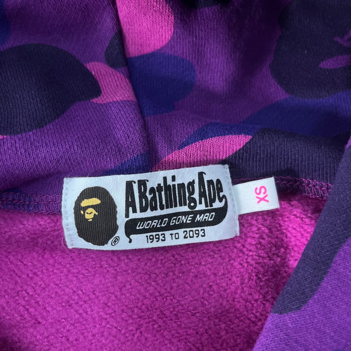 90 베이프 샤크 퍼플 카모 샤크 후드집업 상품이미지4