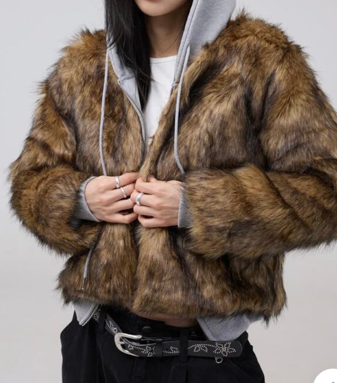 y2k 빈티지 크롭 퍼자켓 상품이미지2