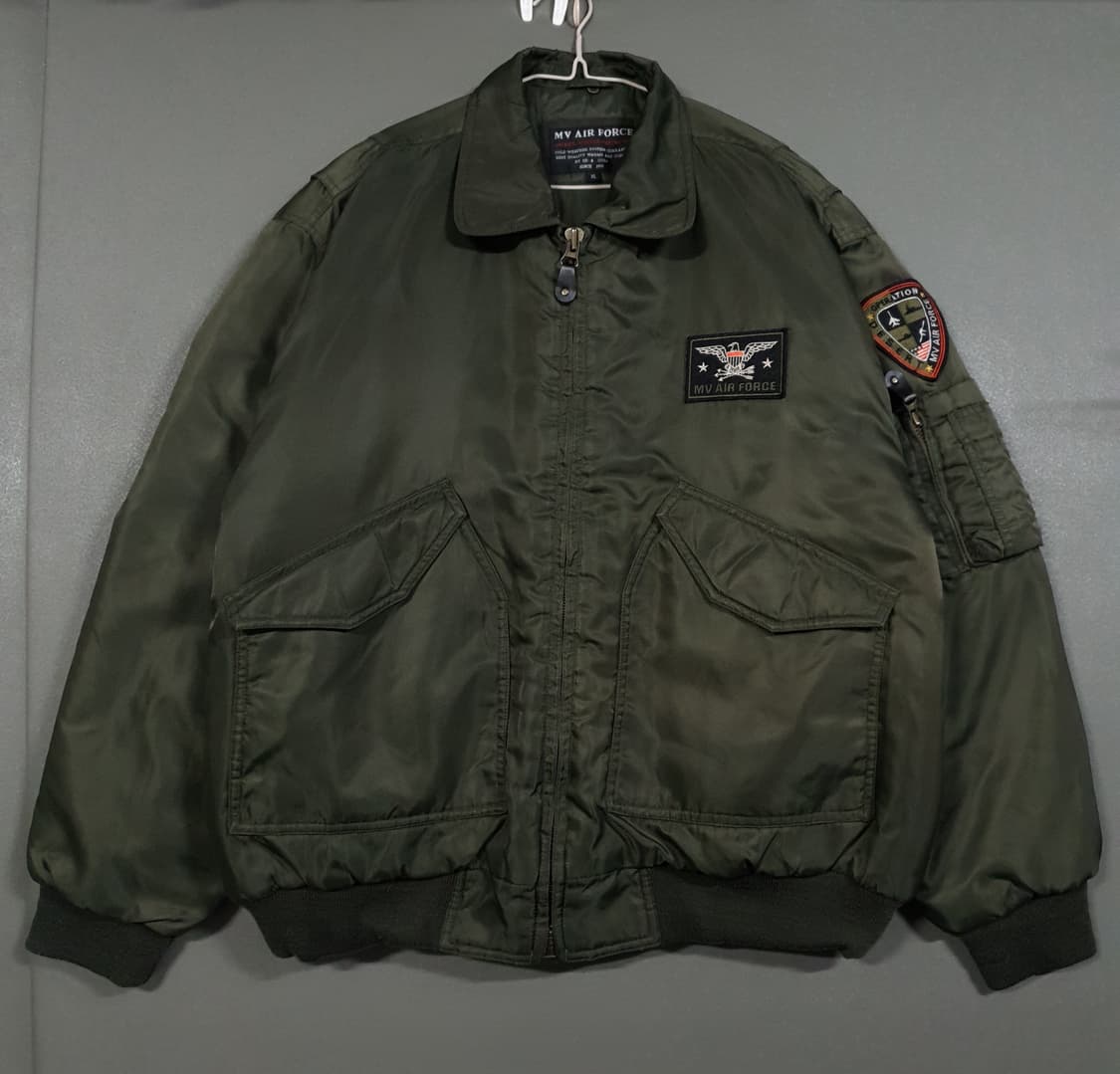 MV 에어포스 밀리터리 MA-1 누빔 점퍼 플라이트 자켓 카키 XL 상품이미지1