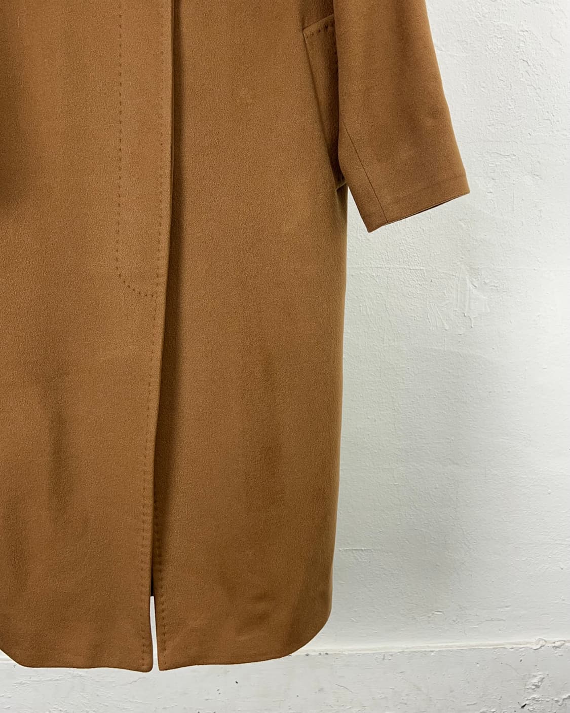 신지아로카 카멜 캐시미어 벨티드 싱글 발마칸 롱 코트 상품이미지5