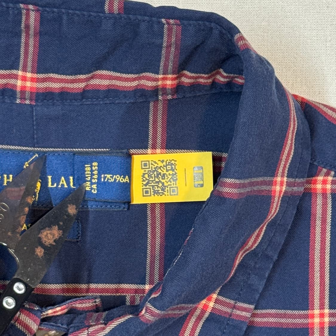 M) 폴로 랄프로렌 클래식핏 옥스포드 체크 셔츠 큐알탭 신형 상품이미지8