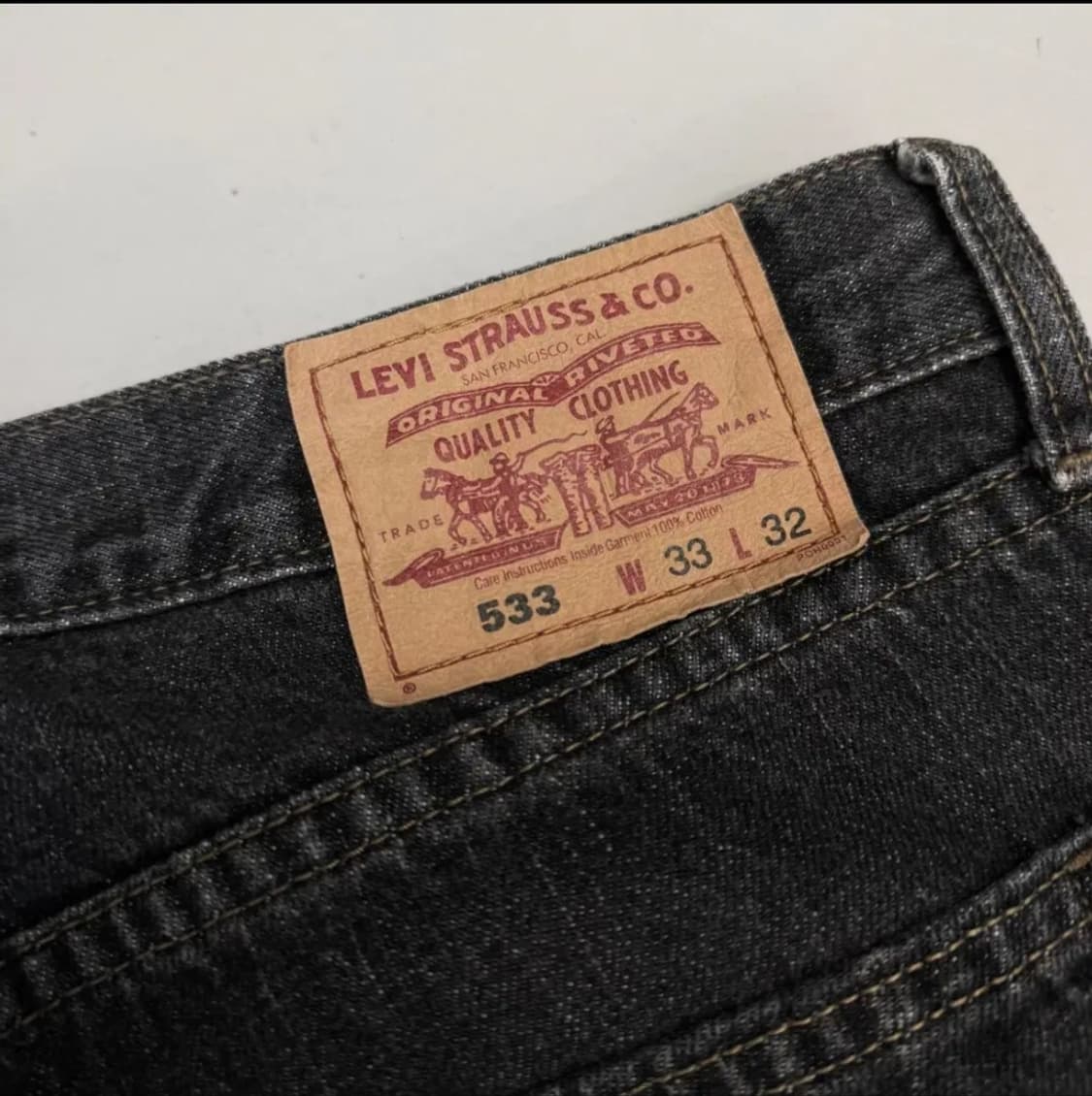 리바이스 533 와이드 흑청 33사이즈(허리41cm) 상품이미지6