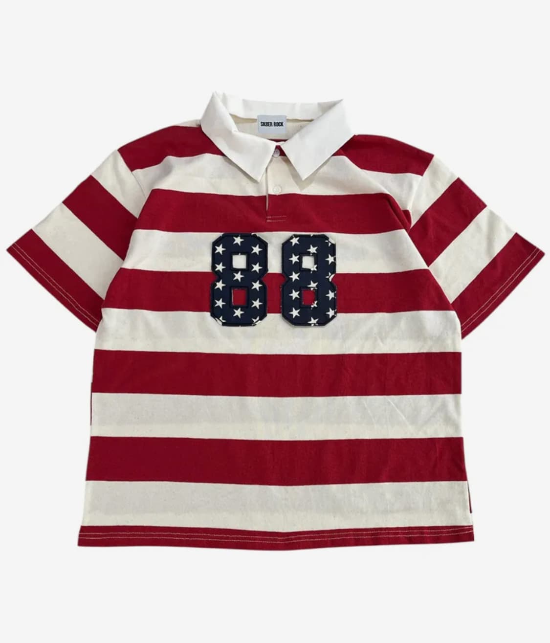 88 Stripe Rugby Shirt ((ivory*red)) 상품이미지1