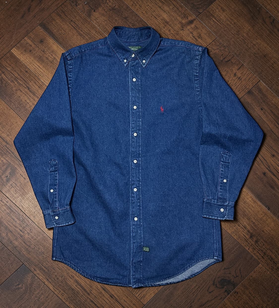 90s 폴로 컨트리 버튼다운 데님셔츠 M 상품이미지1