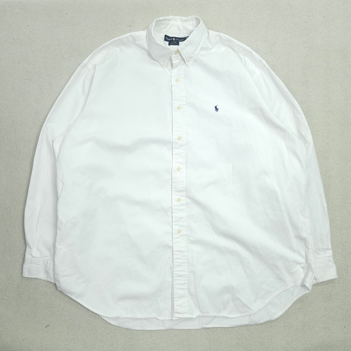 90s 폴로 랄프 로렌 옥스포드 화이트  셔츠 XL 블레어핏 상품이미지1